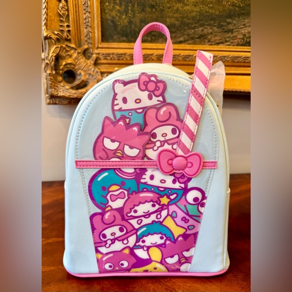 NWT Loungefly Hello Kitty And Friends Boba Cup Figural Mini Backpack - Picture 1 of 6